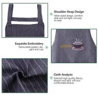 Delantal de cocina de algodón unisex impermeable, resistente al aceite, bolsillo grande para hogares - details 4