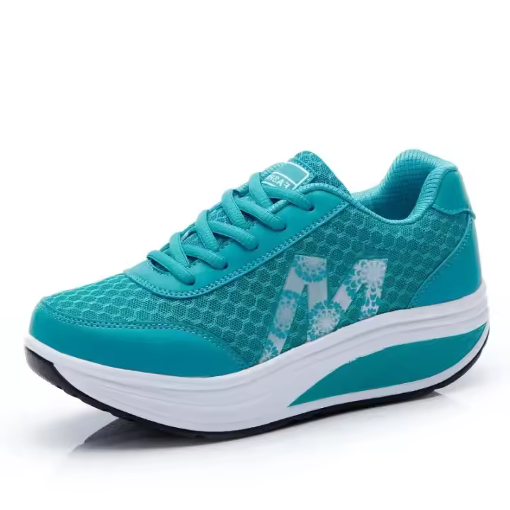 Zapatillas de correr para mujer 2025 Zapatos deportivos informales de moda con suela de plataforma y cordones - 1