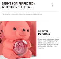 Regalo Creativo de Rosa – Oso de Rosa Giratorio 360° con Collar Colgante de Abrazo para Navidad y San Valentín - details 10