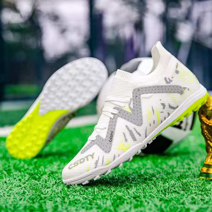 Zapatos de fútbol de césped artificial con uñas largas TF de caña alta para hombre - 1