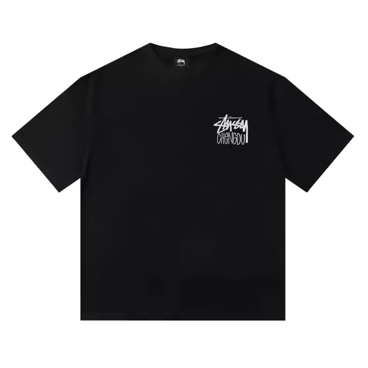 2025 Camisas casuales básicas de moda de verano, camisetas holgadas de algodón puro para hombres y nuevas camisas de manga corta para parejas con estampados de logotipos en la parte delantera - 1