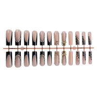 Wearable premium largo tubo negro francés taladro completo flash manicura uñas postizas removibles - details 4