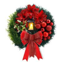 Corona de Navidad para puerta Delantera, decoraciones de pared de ventana, adorno de Guirnalda navideña, Guirnalda de Navidad, 2024 - details 12