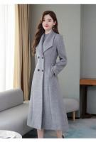 Abrigo grueso de lana para mujer, abrigo sobre la rodilla, cuello grueso de gran tamaño, extra largo, otoño e invierno, 2022 - details 4