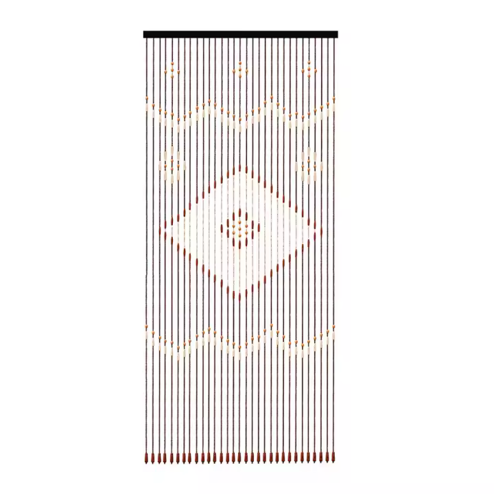 Cortina divisora de cuentas de madera para puerta de balcón, dormitorio, porche, 31 líneas, 208cm - 1