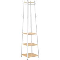 8 ganchos dobles4 estantespercheromarco metalpara chaquetasbolsospasillodormitorioroble y blanco LCR080W09 - details 0