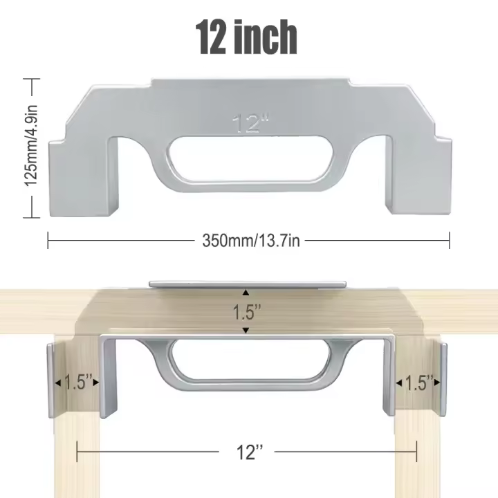 Plantilla de posicionamiento de espaciado de marco de diseño de perno central, medición precisa de pared, herramienta de marco de perno de pared de 12-16 pulgadas, aleación de aluminio - 1