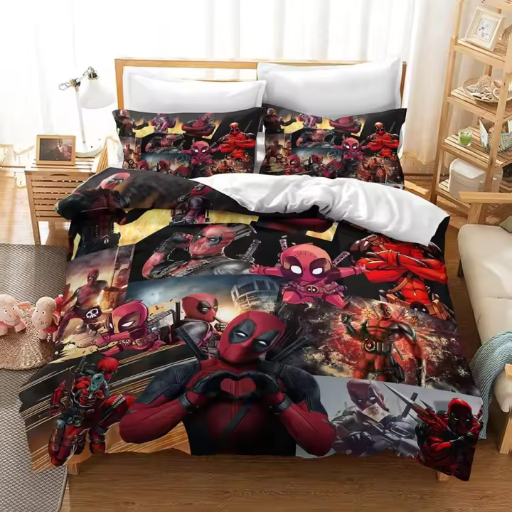 Juego de Ropa de Cama Impresa en 3D con Cremallera Cubierta de Edredón de Superhéroe para Niños y Adultos Juego de Cama Doble - 1