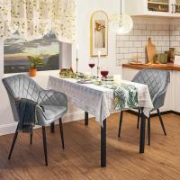 Silla de Comedor de Terciopelo Silla de Cocina con Respaldar Carga Máx. 120 kg Patas de Metal - details 25