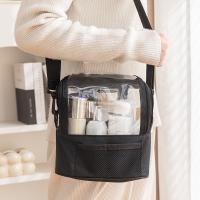 Bolsa de hombro para brochas de maquillaje profesional, contenedor de cosméticos de tela Oxford ligera, bolsa de almacenamiento de cosméticos transparente impermeable - details 17