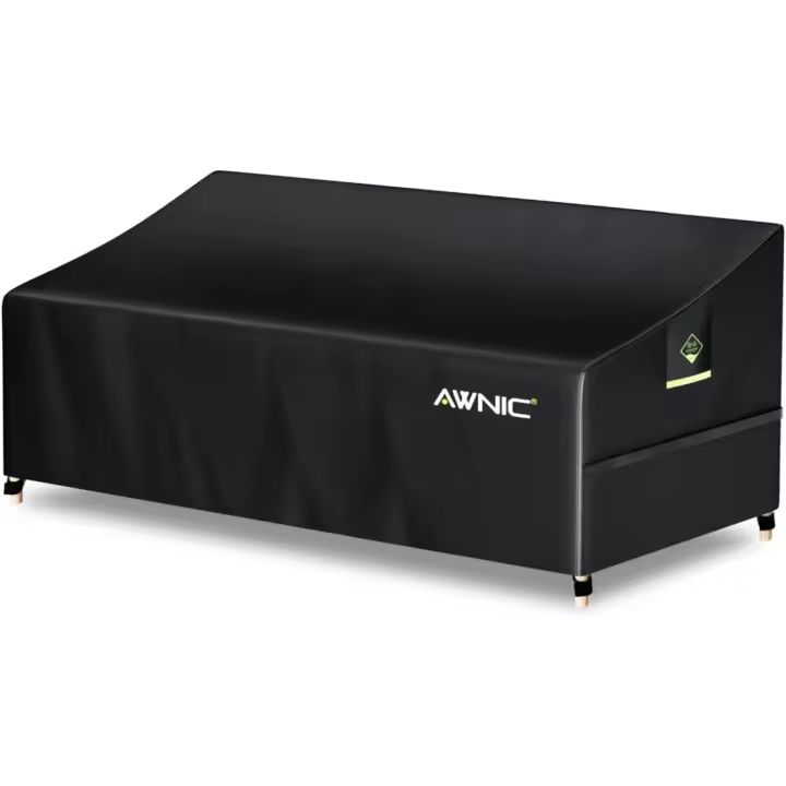 AWNIC Funda Sofá Exterior Impermeable 3 Plazas Funda de Muebles de Jardín Impermeable Resistente a los Rayos UV y al Desgarro Cubre Sofá 420D Poliéster Funda Sillón Terraza 220x85x61/71cm - 1