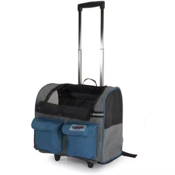 CAMON Nos encantan las mascotas Trolley Transportin CAMON 44X25X40, Adulto/Joven, Azul/Gris, Grande - 1