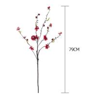 Rama de flor de melocotón Artificial de 79cm, flor de ciruelo de seda de plástico de tacto Real, flor falsa elegante, decoración de jardín al aire libre - details 0