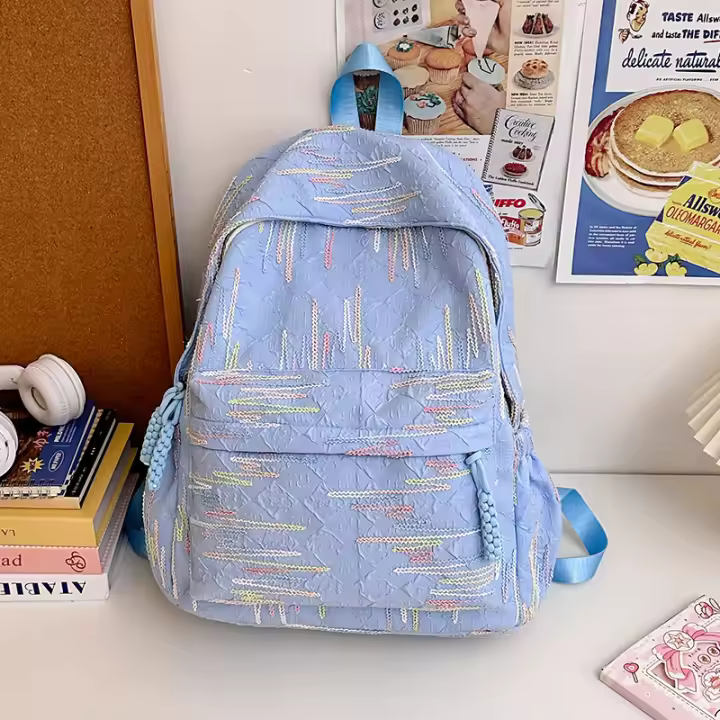 Mini mochila de estudiante de alto valor para mujer, mochila pequeña de textura ligera, mochila informal versátil para ir al trabajo - 1