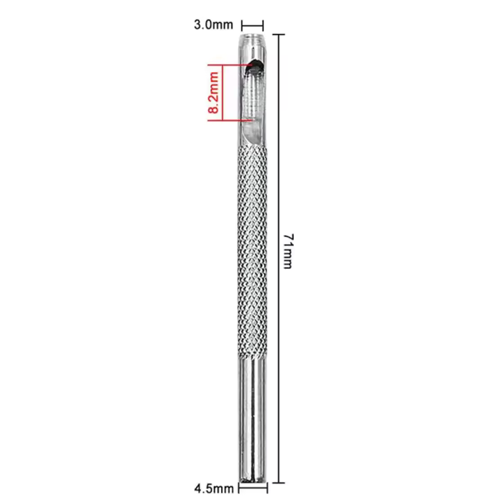 Perforadora de cuero y acero al carbono, 2,5/3/3, 5/4mm, duradera, plateada, Ojo de maíz, broca hueca para correa de reloj - 1