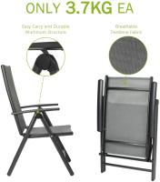 Silla de césped acolchada de aluminio ligero para adultos, Patio plegable ajustable de 2 piezas, respaldo alto para exteriores, soporta 120kg - details 0