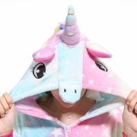 Pijama De Invierno De Peluche Kigurumi Unicornio Para Mujer Y Hombre Pijama De Dibujos Animados Cómodo Y Caliente Con Capucha Y Botones - details 3