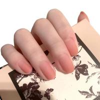 Juego de uñas postizas color rosa melocotón, 24 piezas con adhesivo, ideal para mujeres y niñas - details 4