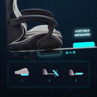 Silla Gaming Silla de Oficina Silla Giratoria Silla de Ordenador Silla de Tareas Silla de Escritorio Silla Ergonómica Silla de Carreras Silla de Cuero Silla PC Gaming (Rojo, con reposapiés) - details 30