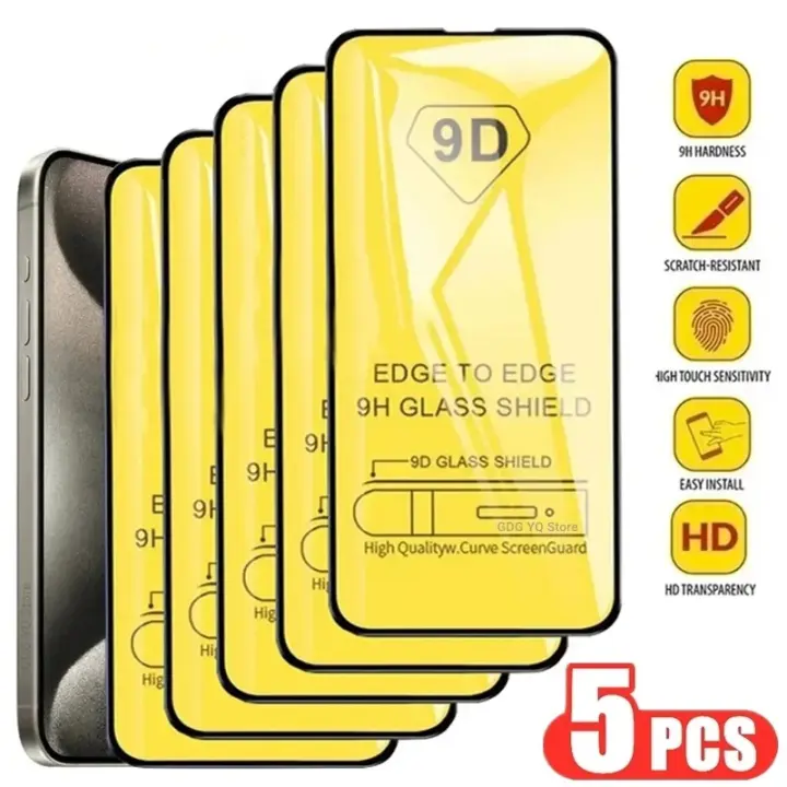 Protector de Pantalla de Vidrio Templado 9D Protección de Alta Gama para iPhone - 1