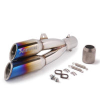 Silenciador de tubo de escape de doble orificio para motocicleta, silenciador Universal de 51mm, DB Killer para R3 Ninja ZX4R CBR125R DUKE - details 0