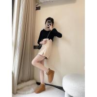 Botas de nieve con plataforma plana para mujer, cálidas e informales, hechas de ante y felpa, zapatos gruesos de moda gótica para invierno 2023 - details 16