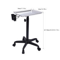 Carro de peluquería de altura ajustable con ruedas, carro de trabajo, tatuaje, accesorios para salones, Spas - details 2