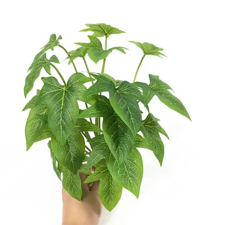 Plantas de loto artificiales creativas de 18 hojas, simulación de tacto Real verde, hojas verdes, accesorios para fotos, plantas de bonsái de imitación de plástico, regalo - 1
