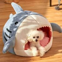 Casa de Gato con Forma de Tiburón de Dibujos Animados Cama Suave Caliente para Mascotas, Desmontable y Lavable - details 7