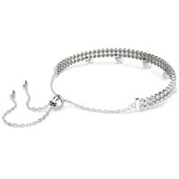 Swaroski Pulsera de cadena de plata de ley 925 con circonita transparente y perlas blancas, pulsera de tenis con dijes, regalo de joyería ajustable para mujer ﻿ - details 1