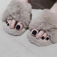 Uñas postizas para dedos de los pies, Uñas postizas impermeables y transpirables para manicura, persona experta, color negro sólido - details 4