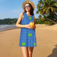 Vestido Duo de búho sin mangas informal para mujer, divertido pájaro verde, viajes personalizados, D-Duogos - details 22