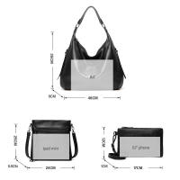 Bolso de hombro de piel sintética para mujer, conjunto de tres piezas, suave - details 28