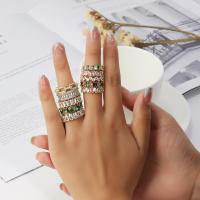 ZAKOL moda Murtilcolor Baguette anillos de circonia para mujeres Marquesa cristal hombres anillo boda fiesta joyería regalo - details 0