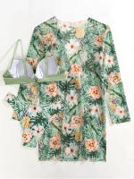 Conjunto de Bikini de 3 piezas para mujer, túnica para la playa, traje de baño Sexy, ropa de playa de verano - details 8