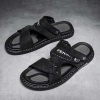 Sandalias planas de suela dura antideslizantes de moda 2024 zapatos de verano para hombre de goma al aire libre de PU de alta calidad - details 8