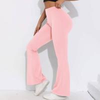 Pantalones acampanados con cintura en V, leggings de yoga de secado rápido de cintura alta, pantalones deportivos de pierna ancha para Fiess - details 21