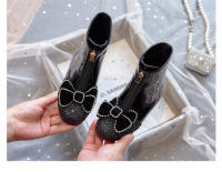 Nuevas botas de cuero de terciopelo para bebé, botas cortas de cristal de princesa - details 19