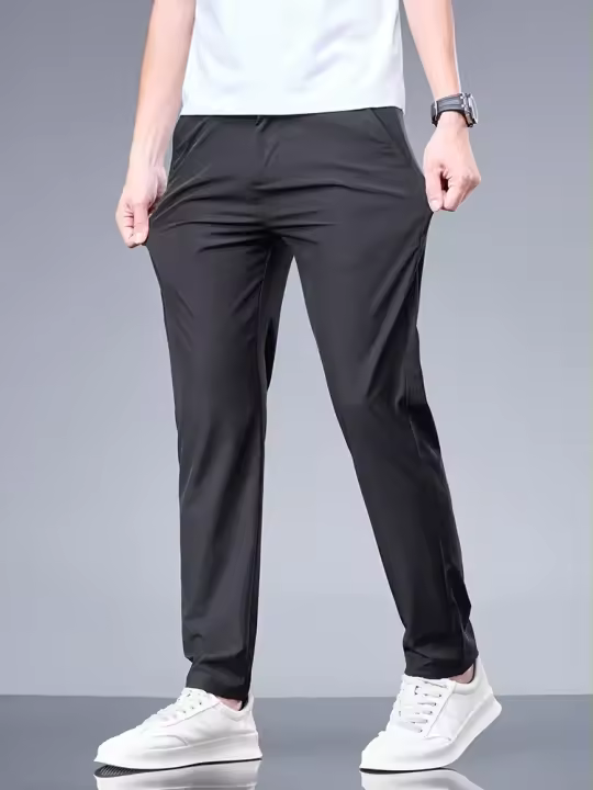 Pantalones de Seda de Hielo para Hombres en Verano Transpirables, Elegantes, Fresh - 1