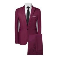 Conjunto de Pantalones y Abrigo para Hombre Traje de Negocios Ajustado de Manga Larga con Correa y Botones Únicos - details 5