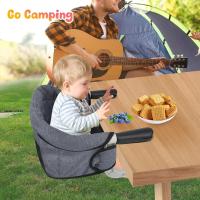 Mesa para Bebé, Trona Portátil Plegable con Arnés de Seguridad, Asiento Enganchable infantil con Bolsa de Transporte para Casa y Viajes (Azul) - details 25