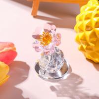 Estatua de flor de cristal de la serie de plantas simples, estatuilla exquisita, decoración de mesa, adorno de coche hecho a mano en 3D, decoración del hogar - details 12
