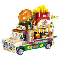 Food Ice Cream Building Blocks Truck Burger truck Bricks Mini Creative Model Puzzle Assembly Educational Toys for Girls Gifts - details 15