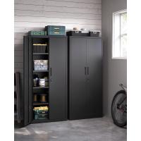 Armario de Garaje de 5 Estantes con 2 Puertas, Armario de Oficina, 40 x 80 x 180 cm, 1 Cerradura, Estantes Ajustables, Gabinete de Metal, Gris Mate OMC015G01 - details 12