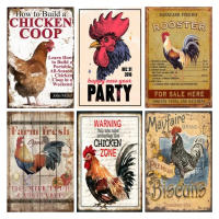 Cartel de hojalata para decoración del hogar, cartel de Metal de gallina, gallo, huevo, gallinero, Vintage, arte de pared de Año Nuevo - details 0