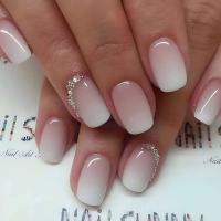 24 piezas de uñas postizas simples con punta cuadrada y pegamento de gelatina, degradado rosa y blanco, publicadas por French Fake Nail Publishing - details 4