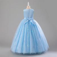 Vestido largo de lujo brillante y suave con bordado de cuentas para Navidad 2024, para niñas de 4 a 14 años, desfile, vestidos de dama de honor para boda. - details 25