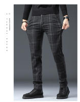 Pantalones Largos de Moda para Hombres Primavera 2025 Ajuste Delgado, Legua Recta, Estilo Casual a Cuadros Ropa de Negocios Elegante - details 2