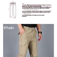 Pantalones De Ciudad Para Hombre Cargo Resistentes Al Agua Y Algodón Pantalones Casuales Multi-bolsillos Y Secado Rápido - details 12