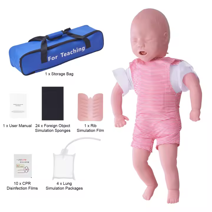 SucceBuy Maniquí de entrenamiento de RCP infantil, práctica profesional para Heimlich y RCP, entrenamiento de obstrucción de las vías respiratorias, modelo educativo de infarto de bebé - 1